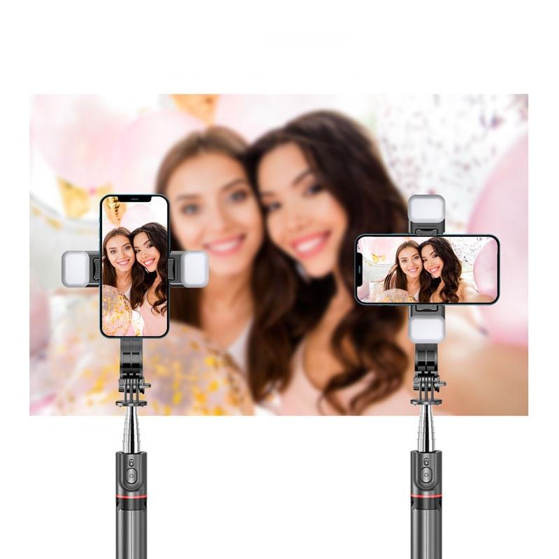 Bluetooth Remote Selfie Stick With Detachable Fill Light And Tripod Stand Guide