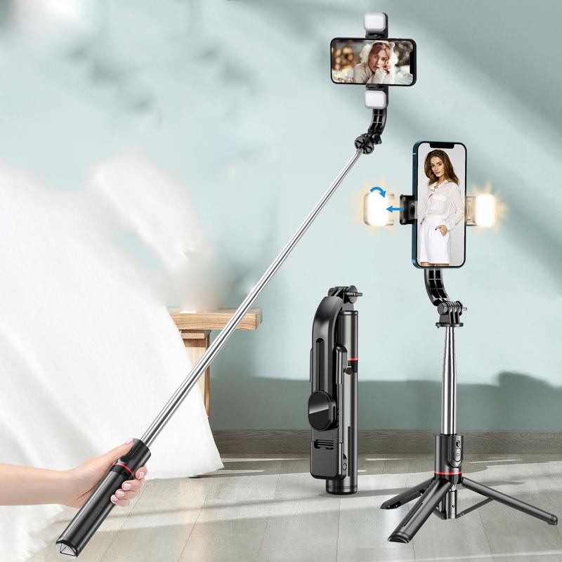 Bluetooth Remote Selfie Stick With Detachable Fill Light And Tripod Stand Guide