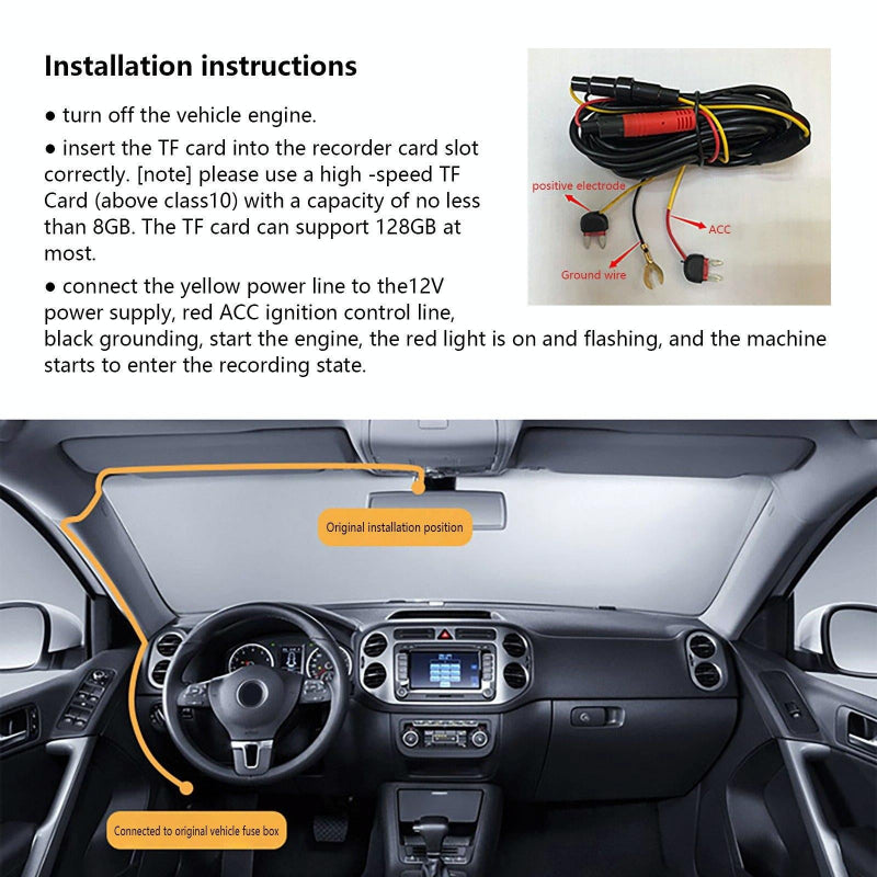 2K Dual Camera Hd Night Vision Wifi Car Dash Driving Recorder