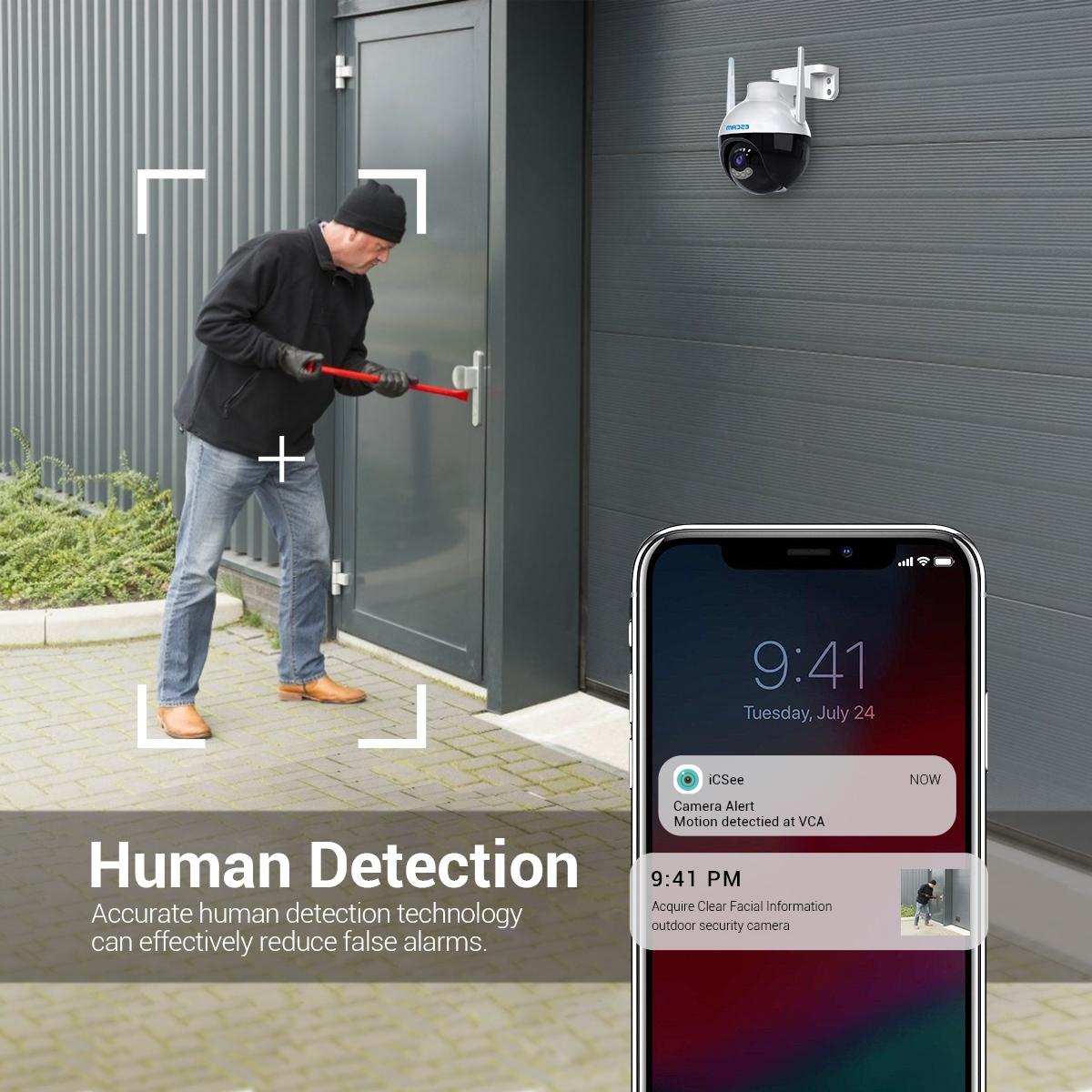 Smart Wifi Ip Camera With Ai Detection Night Vision Two Way Audio Surveillance