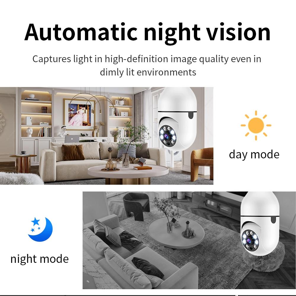 Two Million Pixel High Definition Wi Fi Light Bulb Camera With Motion Detection