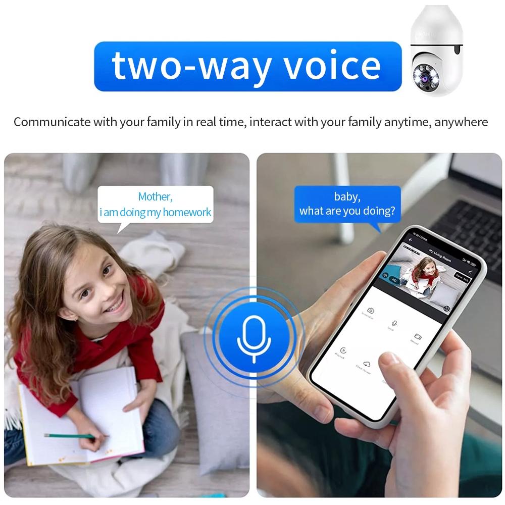 Smart Wifi Light Bulb Camera With Two Way Audio And Motion Detection