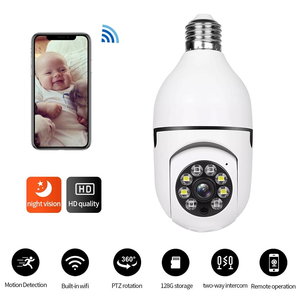 Smart Wi Fi Light Bulb Camera With Two Way Audio And Night Vision Functionality