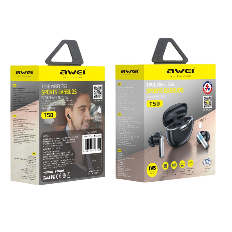 T50 True Wireless Gaming Earbuds With Bluetooth V5.3 And Waterproof Design
