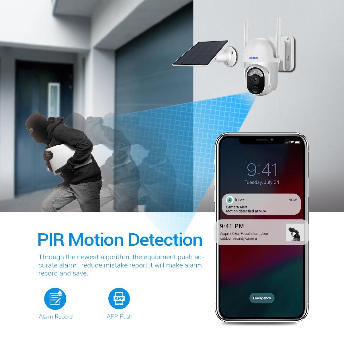 Wireless Solar Camera With Pir Alarm And Cloud Storage Three Megapixel Full Colour Night Vision