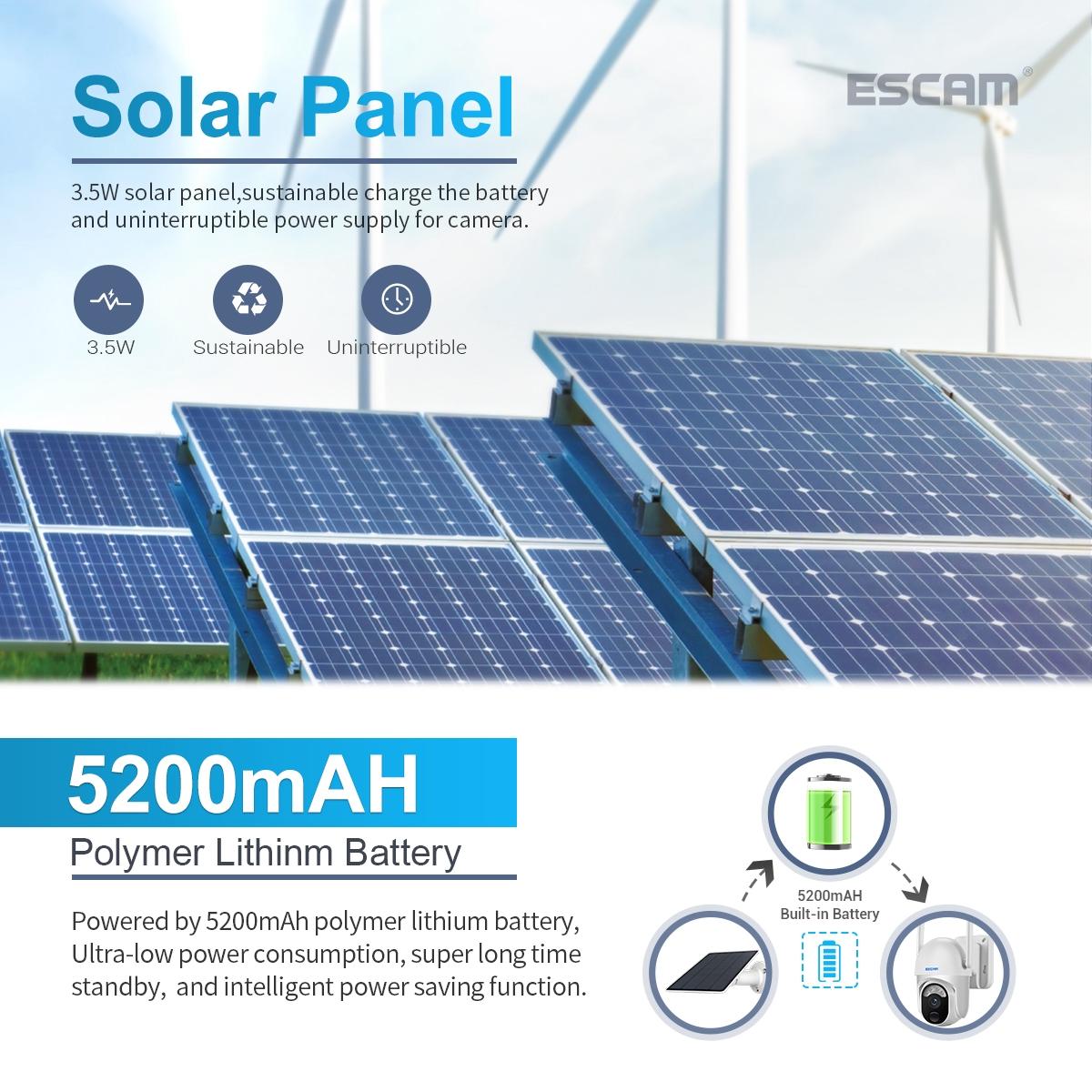 Wireless Solar Camera With Pir Alarm And Cloud Storage Three Megapixel Full Colour Night Vision
