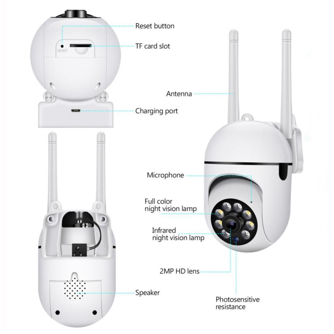 Wireless Hd Smart Camera With Night Vision And Two Way Audio 16Gb Memory