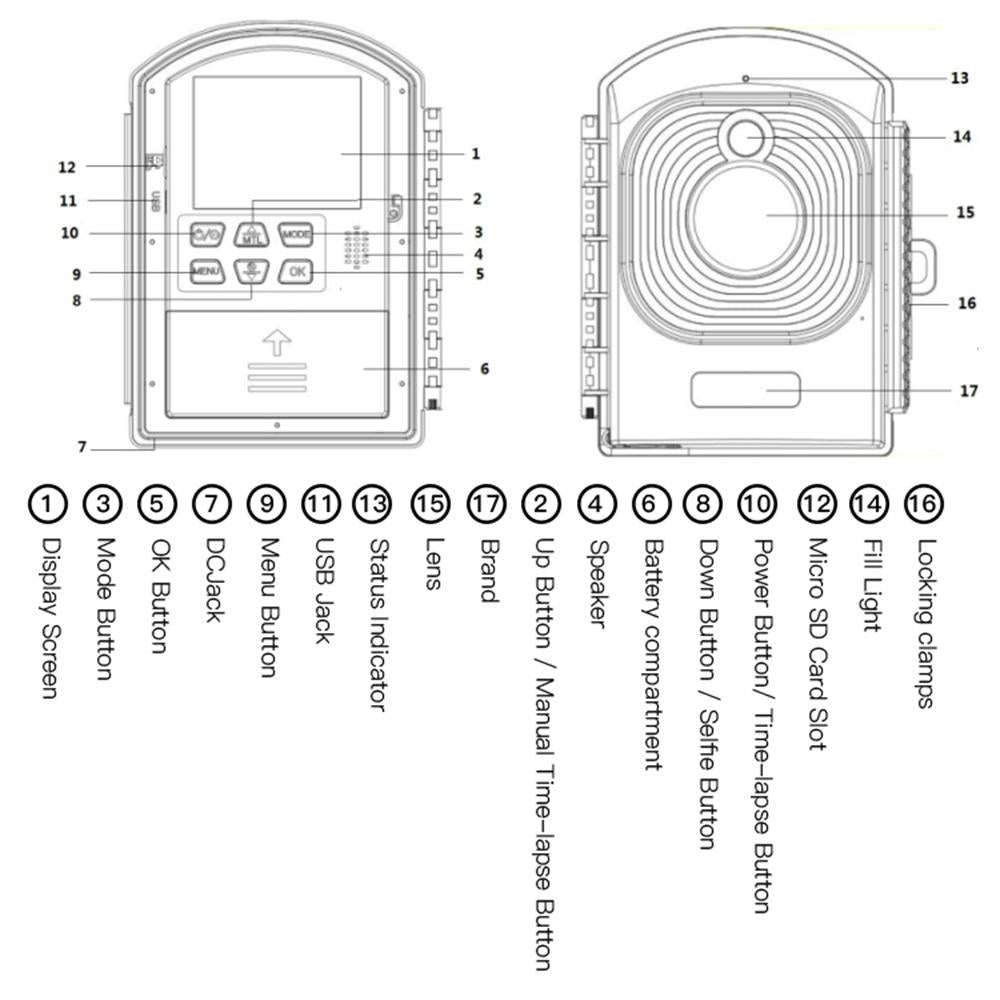 2Mp Time Lapse Camera With 2.4" Tft Screen