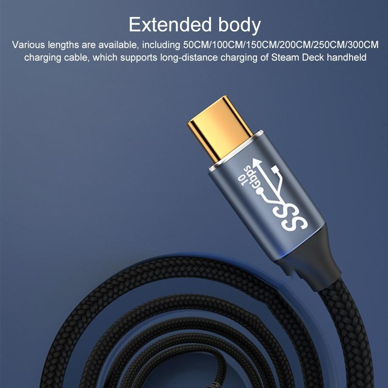 1.5M Usb C To Stereo Curved Data Cable For Steam Deck Gen2 100W