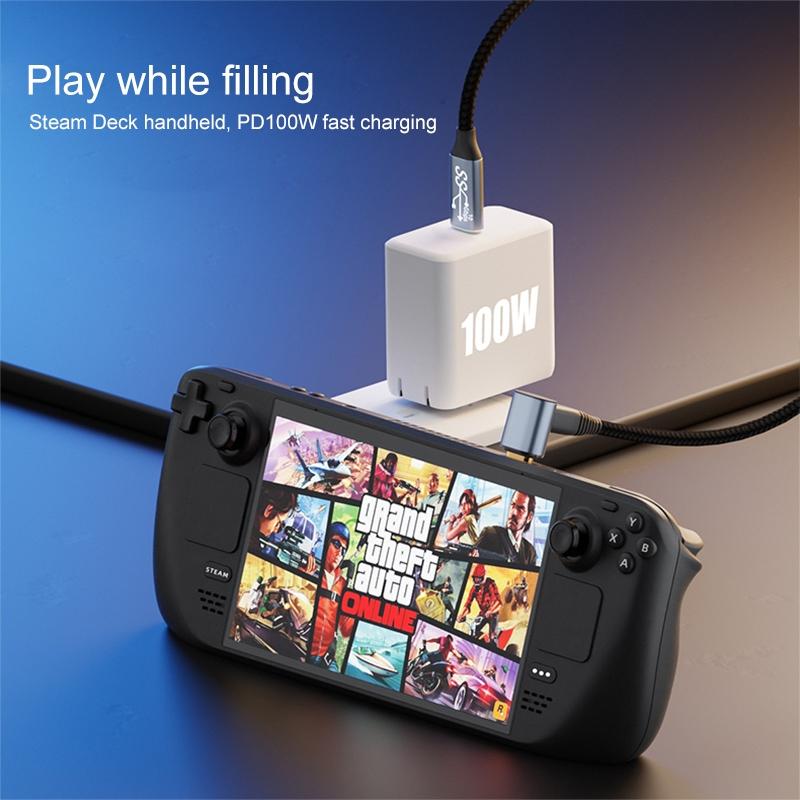 Two Metre Usb C Stereo Curved Extension Cable For Steam Deck With High Speed Performance