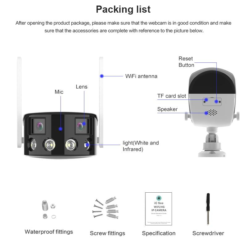 Smart Humanoid Recognition Wireless Alarm Camera With Dual Lens And 180 Degree View