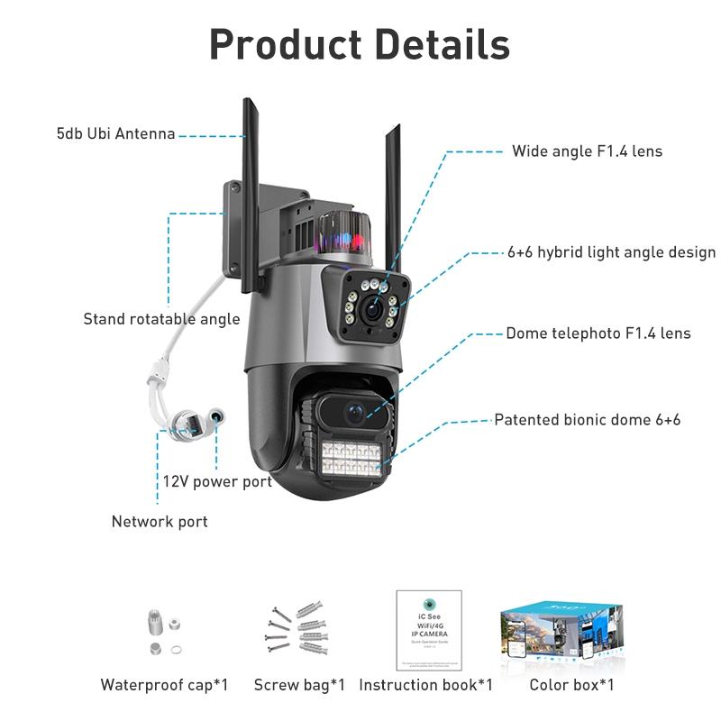 Smart Dual Two Megapixel Wifi Spherical Ip Camera With Humanoid Recognition And Alarm