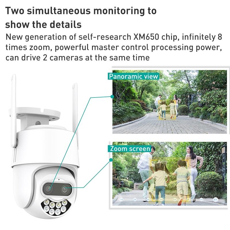 400 Watt Dual Screen Channel Ip Camera With Synchronous Monitoring