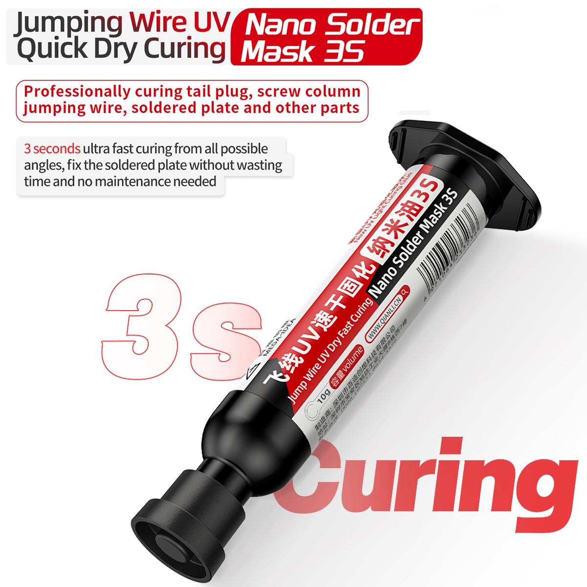 Qianli Mega Idea Nano Solder Mask 3S Jump Wire Fast Curing Glue 3Pcs Set