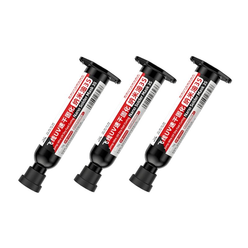 Qianli Mega Idea Nano Solder Mask 3S Jump Wire Fast Curing Glue 3Pcs Set
