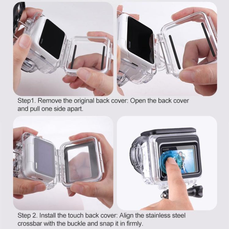 Waterproof Case For Insta360 Go With Touch Back Cover