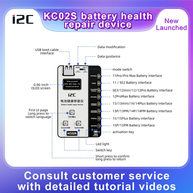 For Iphone Battery Recovery Device 11 15 Series I2c Kc02s Repair And Setup Guide