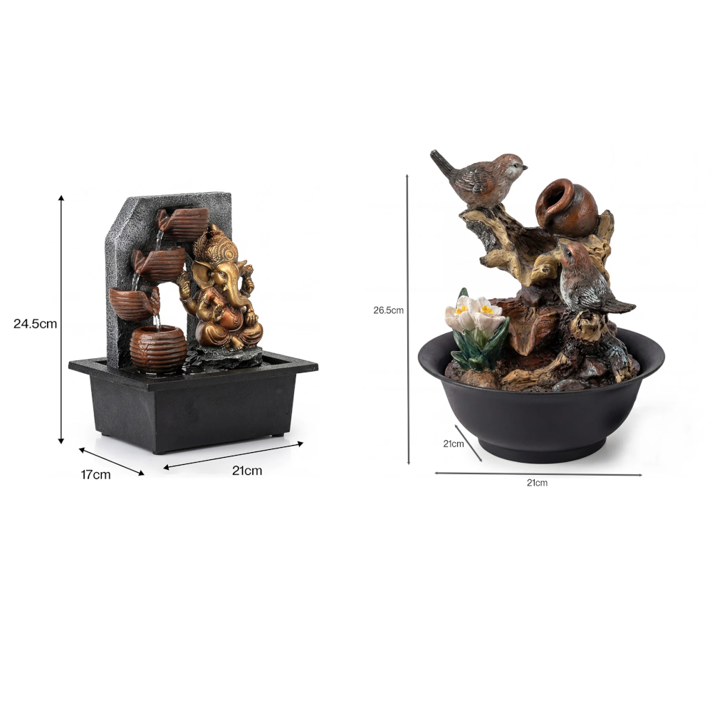 Spector Desktop Fountain Led Tabletop Zen Mini Water For Office & Living Room