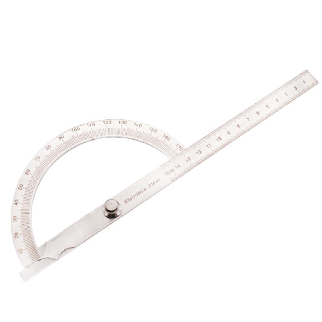 Stainless Steel Protractor With Zero To One Hundred Fifty Millimetre Arm For Eighty Degree Angles