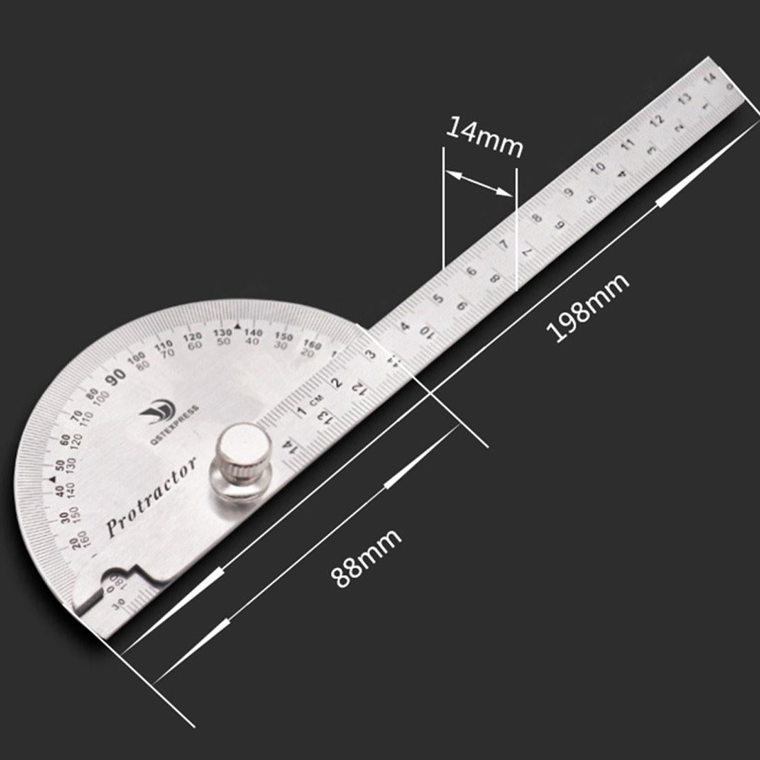 Stainless Steel Protractor With Zero To One Hundred 80 Degree Angle Measurement