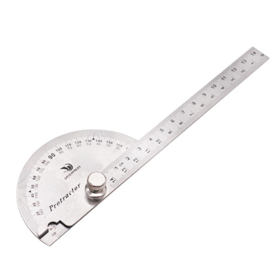 Stainless Steel Protractor With Zero To One Hundred 80 Degree Angle Measurement