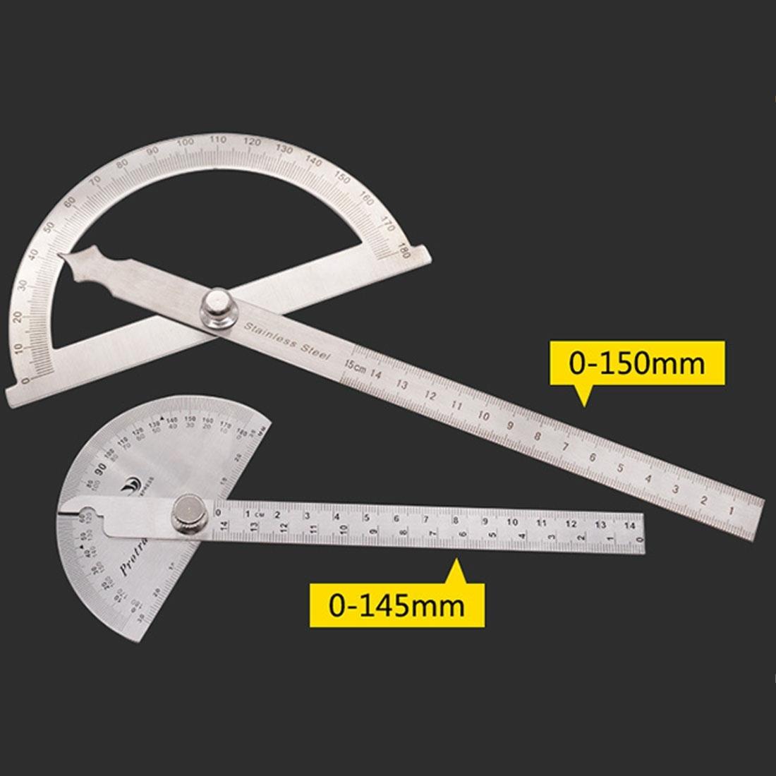 Stainless Steel Protractor With Zero To One Hundred 80 Degree Angle Measurement