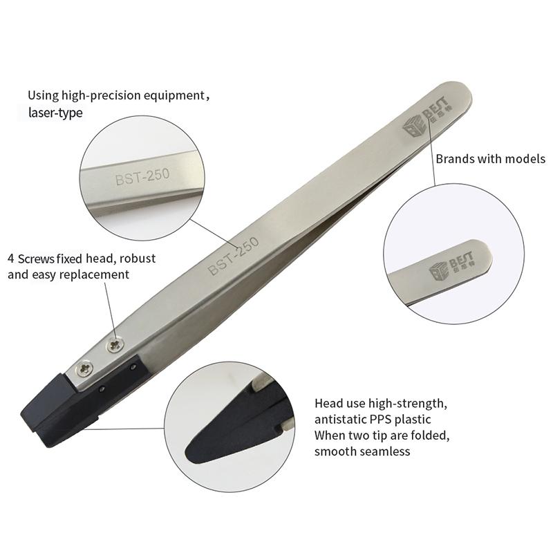 Stainless Steel Anti Static Tweezer Best Bst 250 For Precision Handling