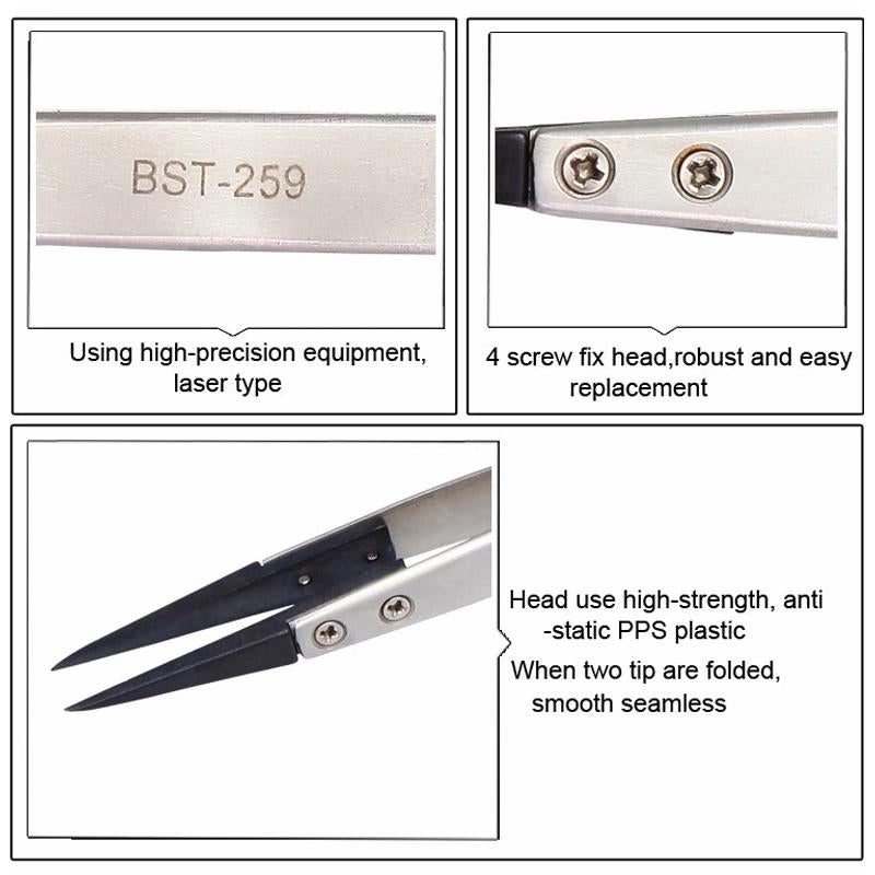 Stainless Steel Anti Static Tweezer Bst 259