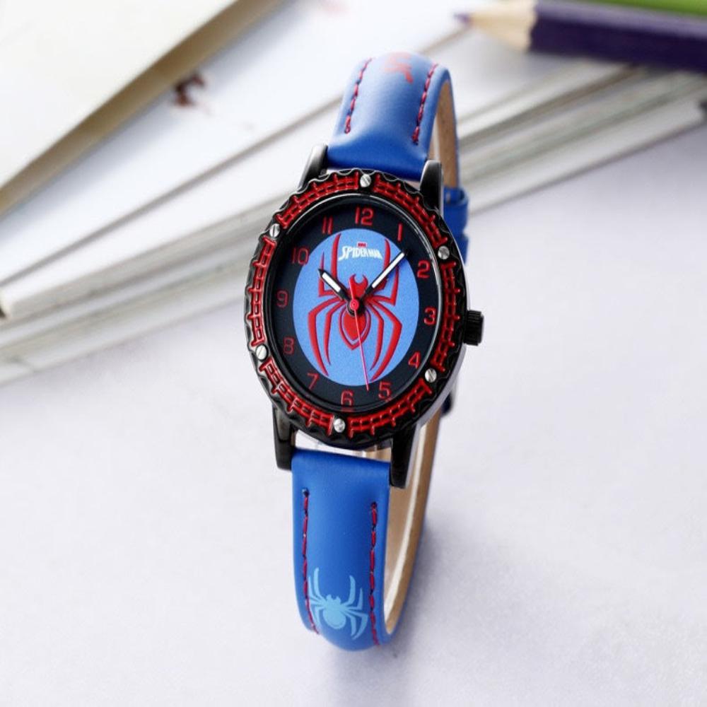 Children Spiderman Quartz Watch Luminous Pointer Boy's Wristwatch
