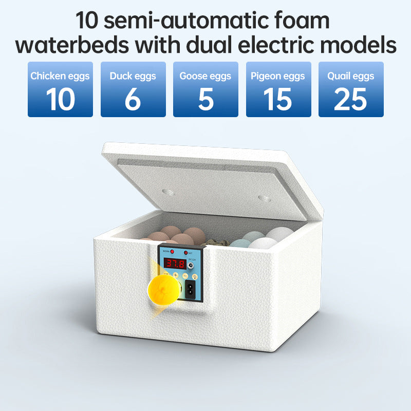 24 Hr Thermostatic Small Poultry Incubator. Biomimetic Waterbed. Auto & Smart. For Chick Duck Goose Eggs