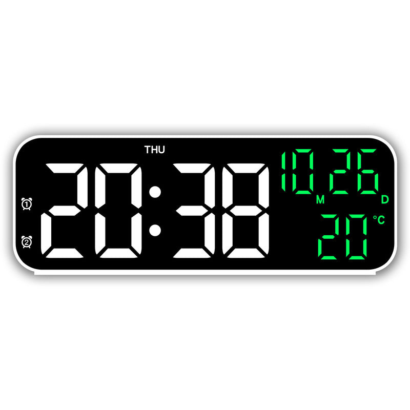 Digital Alarm Clock With Temp Date Week. Night Mode. Voice Controlled. 12/24H Led