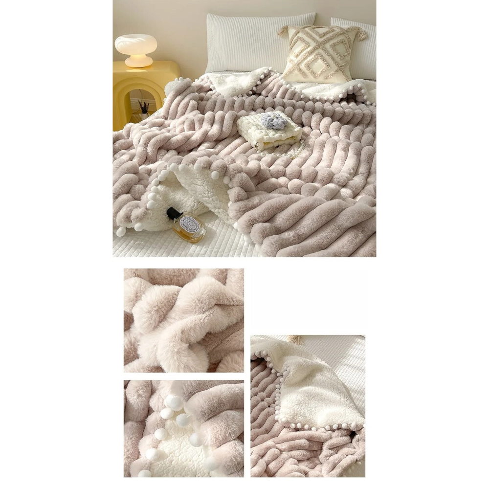 Brown Tuscan Faux Fur Weighted Blanket 120X150cm For Autumn Winter Warmth