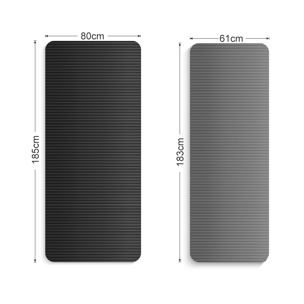 Yoga Mat 10Mm Thick Non Slip Exercise Pad Grey Black