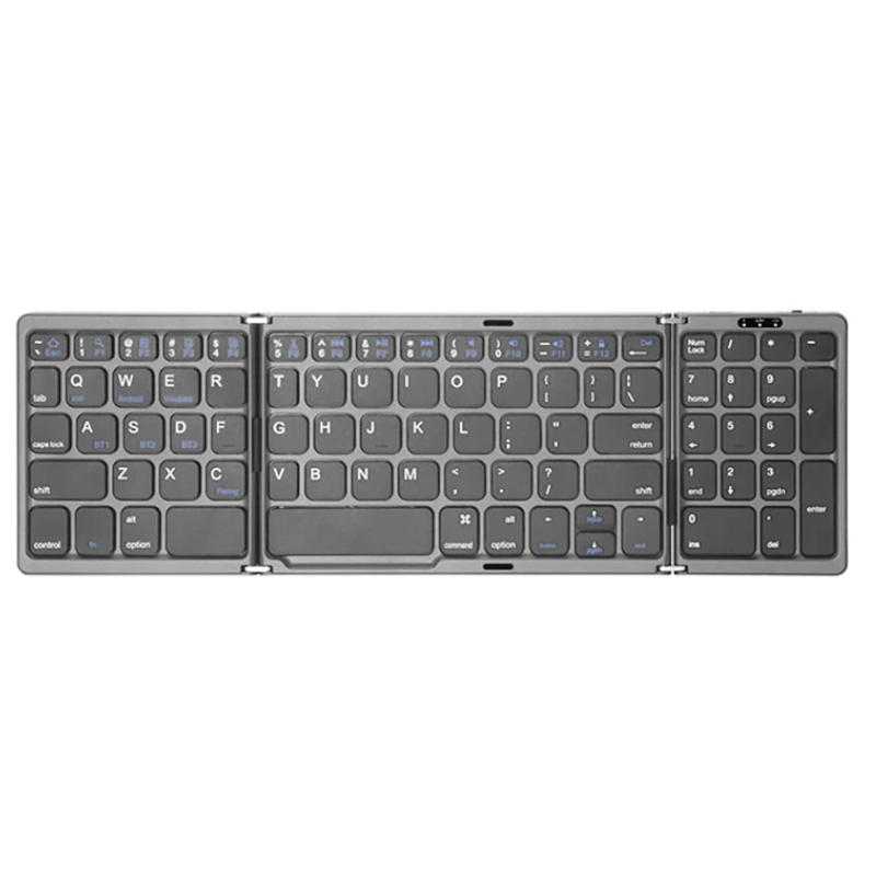 Foldable Wireless Bluetooth Keyboard Rechargeable Folding For Ipad Mobile Tablet Notebook Office Mini