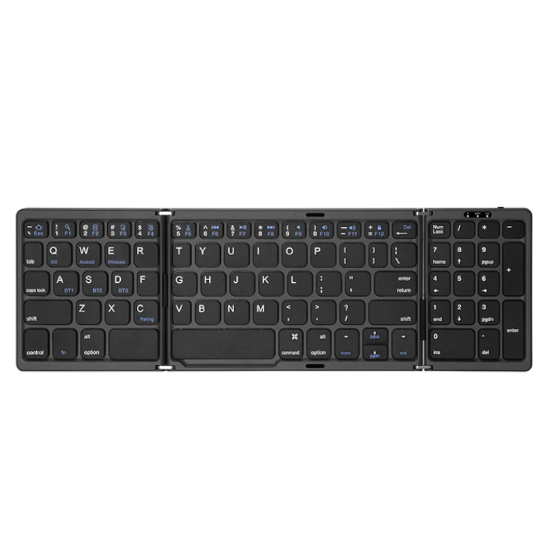 Foldable Wireless Bluetooth Keyboard Rechargeable Folding For Ipad Mobile Tablet Notebook Office Mini