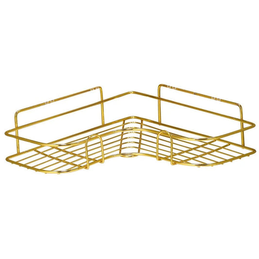 Corner Shelf Shower Gold No Drill Storage Rack Holder Bathroom Organiser Accessories
