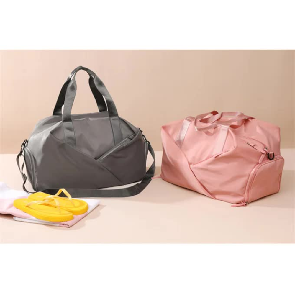 Elosung Green Stylish Gym Travel Bag With Shoe Compartment Lightweight And Durable Design
