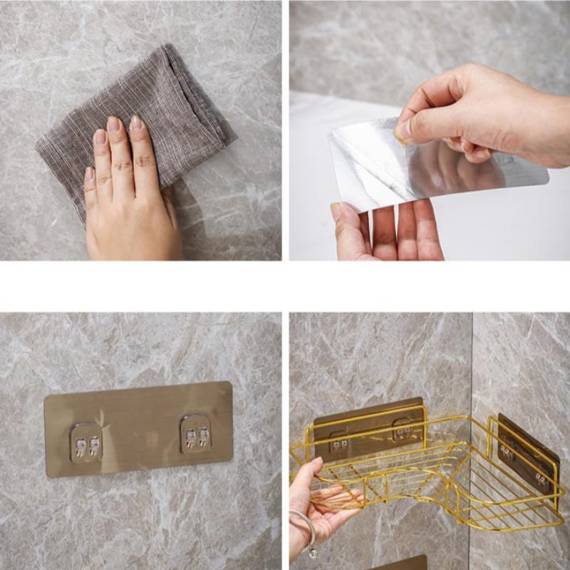 Corner Shelf Shower Gold No Drill Storage Rack Holder Bathroom Organiser Accessories