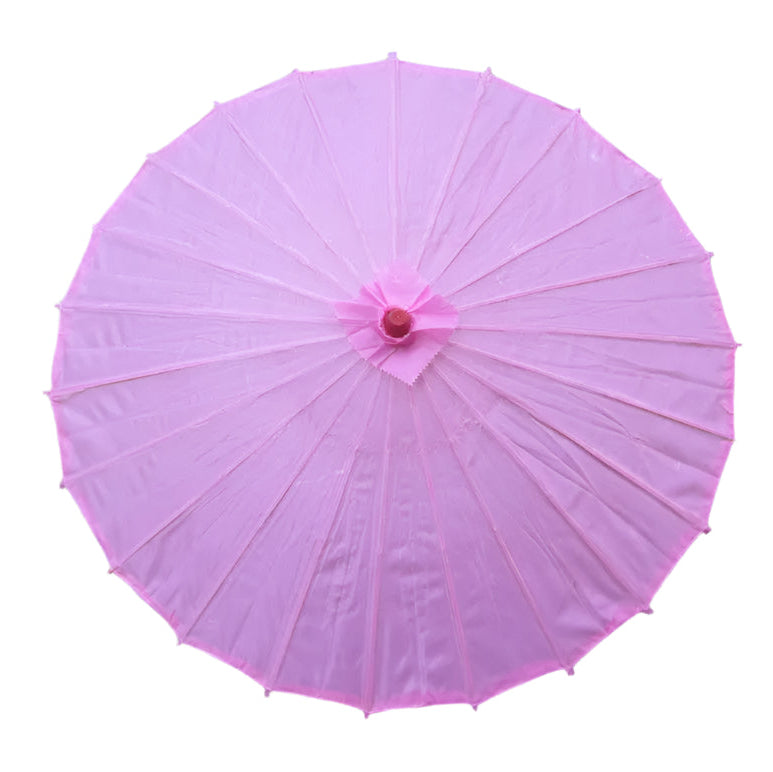 Chinese Colored Fabric Umbrella White Pink Parasols China Traditional Dance Japanese Silk Props