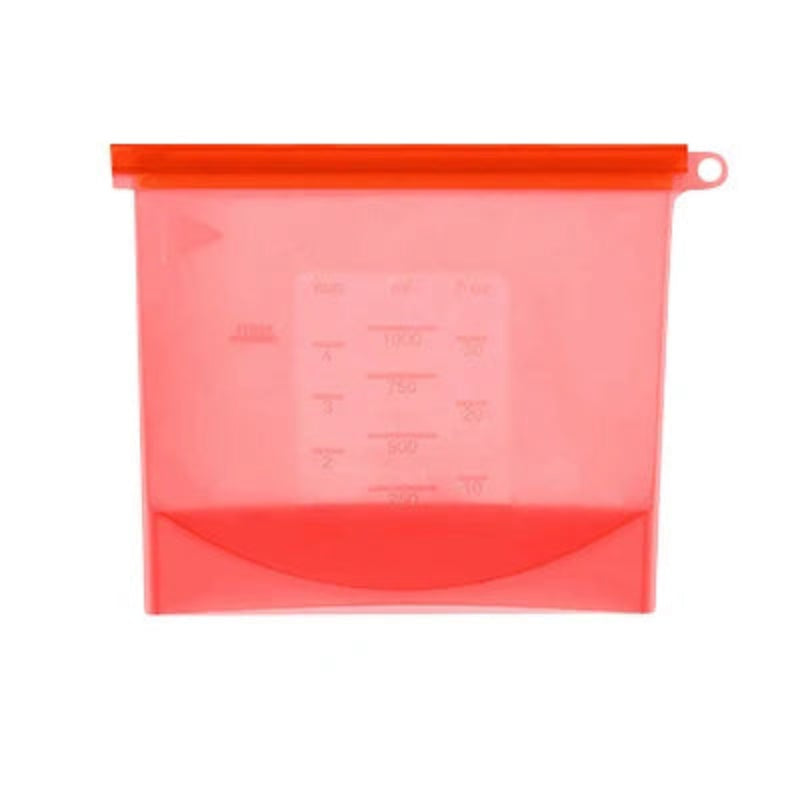 Silicone Bags Reusable Food Airtight Seal Grade For Vegetable Liquid Snack Meat