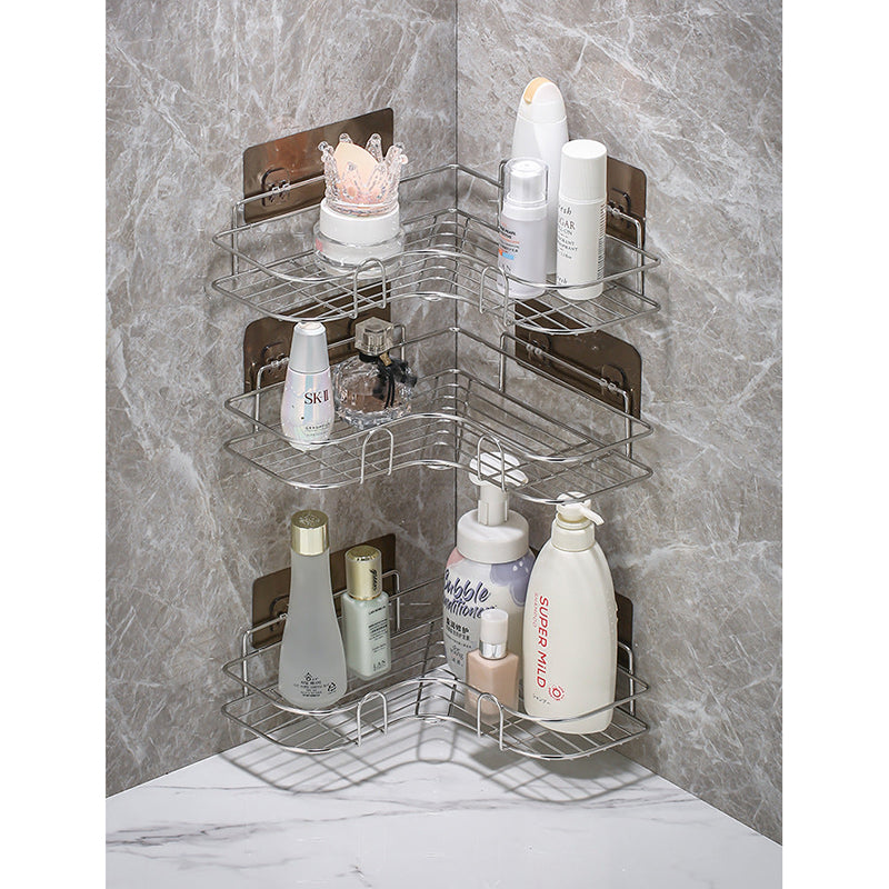 Corner Shelf Shower Gold No Drill Storage Rack Holder Bathroom Organiser Accessories