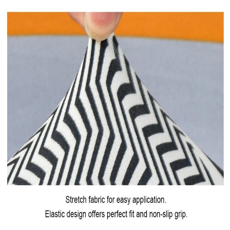 Office Chair Cover Black Dark Gray Pattern Medium Non Slip Rotating Seat Case Universal Armrest Protector Covers