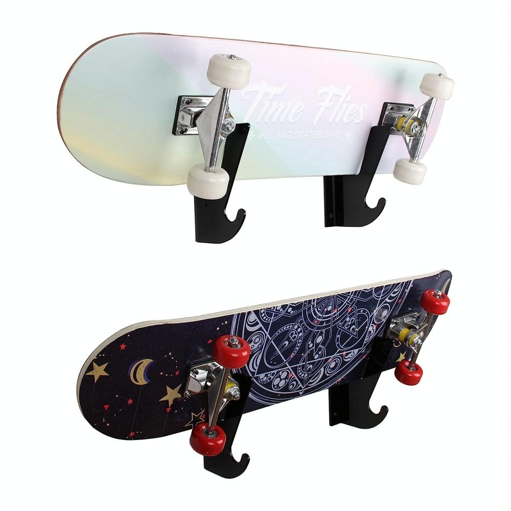 Wall Mount Bracket For Four Wheel Skateboards Acrylic Display Rack