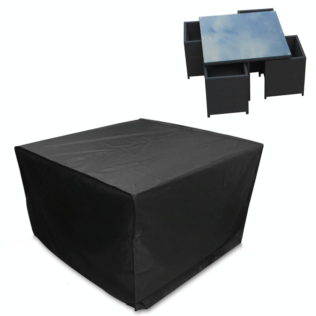 Outdoor Furniture Set Cover Waterproof Dust Proof 210D Oxford Cloth Black