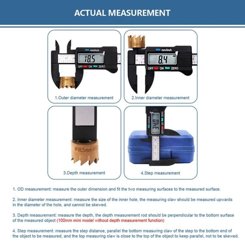 Digital Display Vernier Caliper Plastic Fiber Precision Measurement Tool