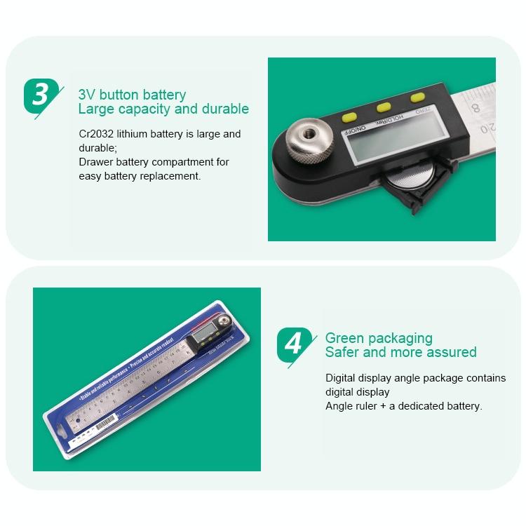 Digital Angle Finder Protractor Ruler With Lcd Display For Precise Measurements