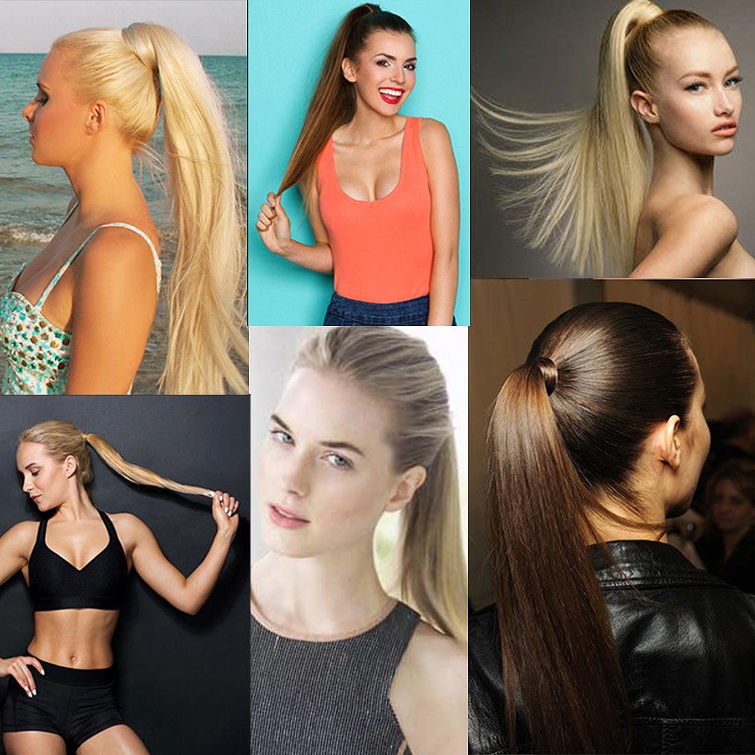 60 Inch Long Straight Ponytail With Invisible Bandage For Seamless Look