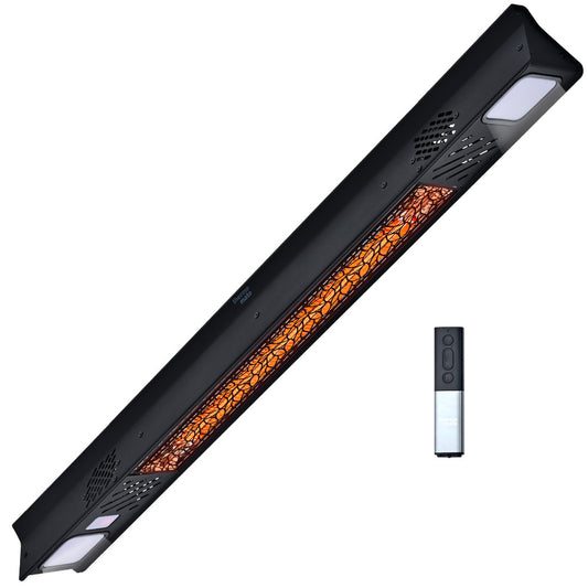 Thermomate 2000W Electric Outdoor Strip Heater Carbon Fiber Element Wall Ceiling Or Hanging Mount Remote Led Screen 9 Ra
