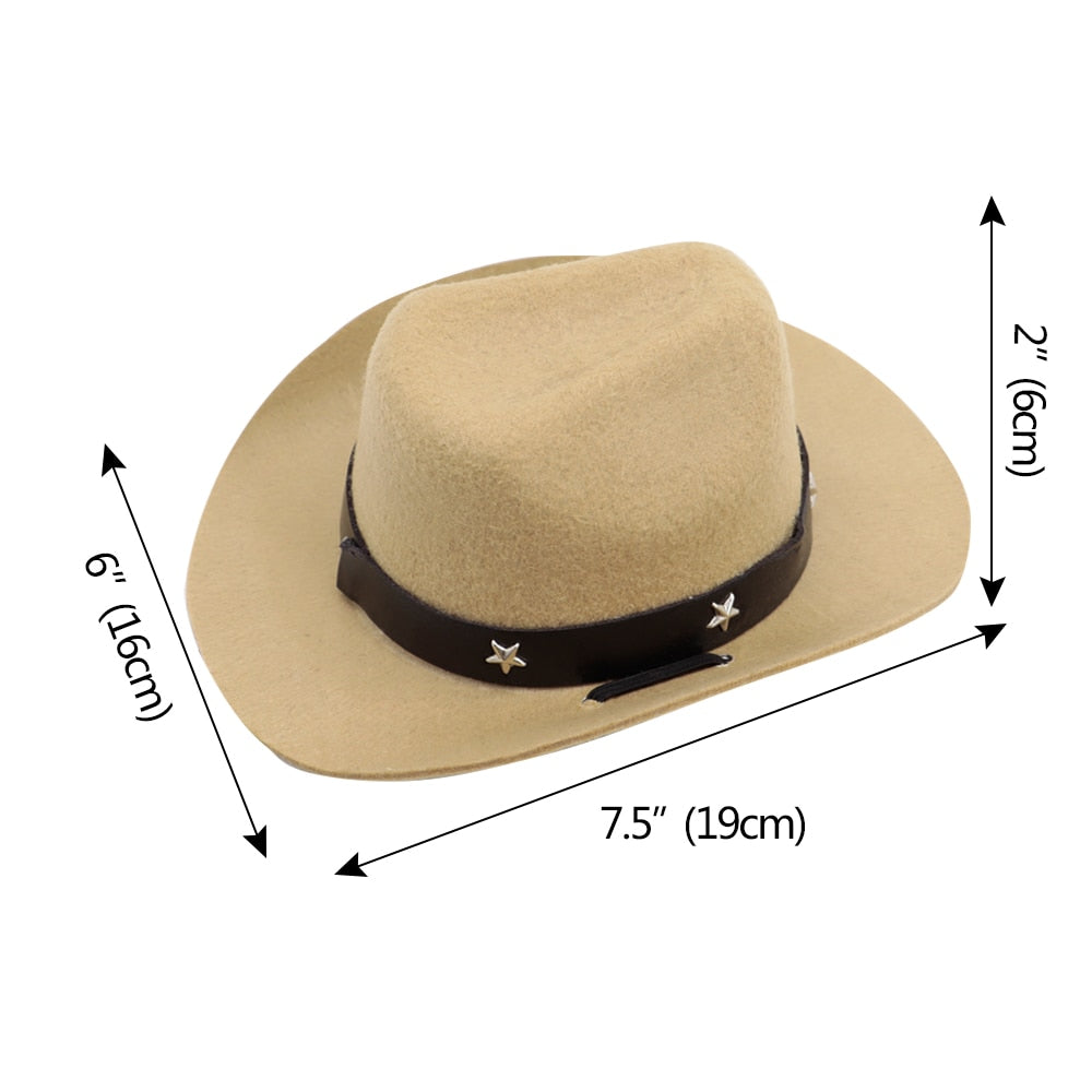 Small Medium Dogs Cute Cowboy Pet Hat
