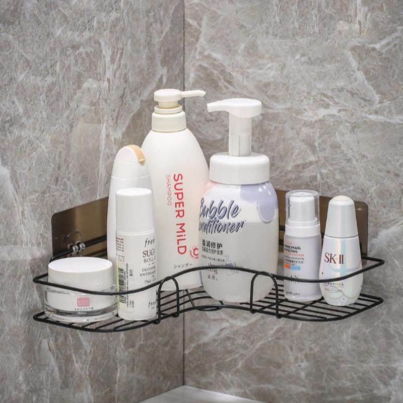 Corner Shelf Shower Gold No Drill Storage Rack Holder Bathroom Organiser Accessories